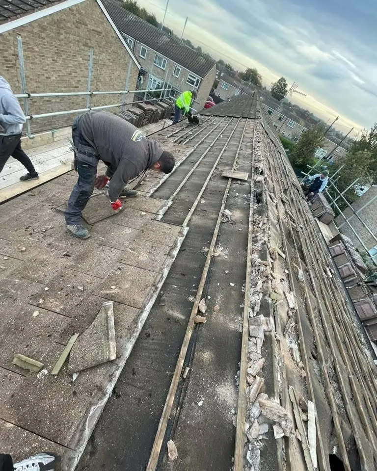 Roof strip and re-felt in progress in Totnes